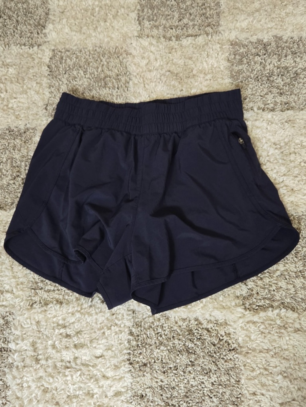 CRZ YOGA Navy Athletic Running Shorts with Elastic Waist